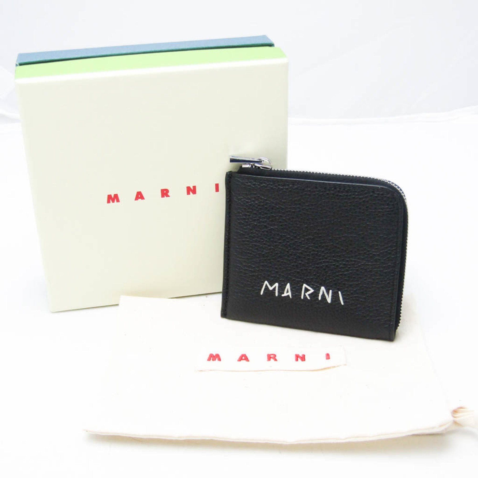 Marni Edifice PFMI0075Q0 Women,Men Leather Coin Purse/coin Case Black