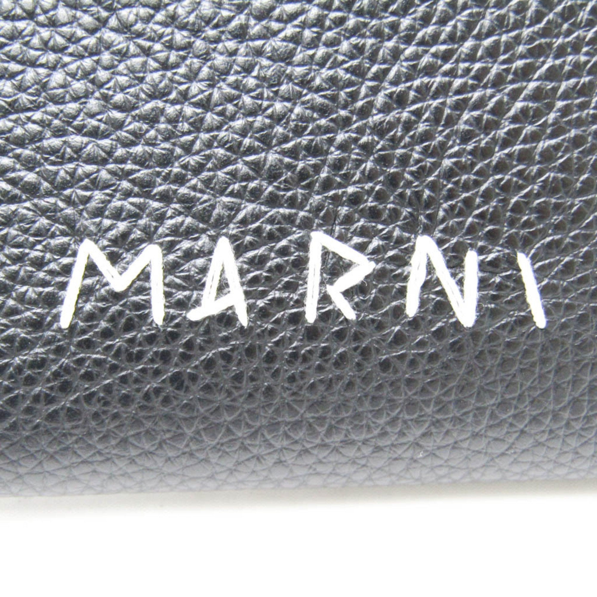 Marni Edifice PFMI0075Q0 Women,Men Leather Coin Purse/coin Case Black