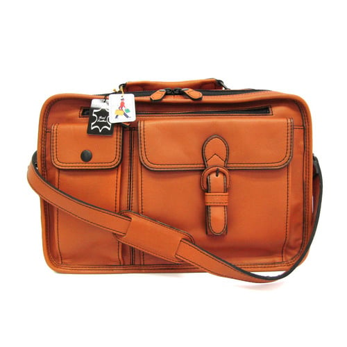 Porter Baron 206-02635 Men's Leather Briefcase,Shoulder Bag Orange