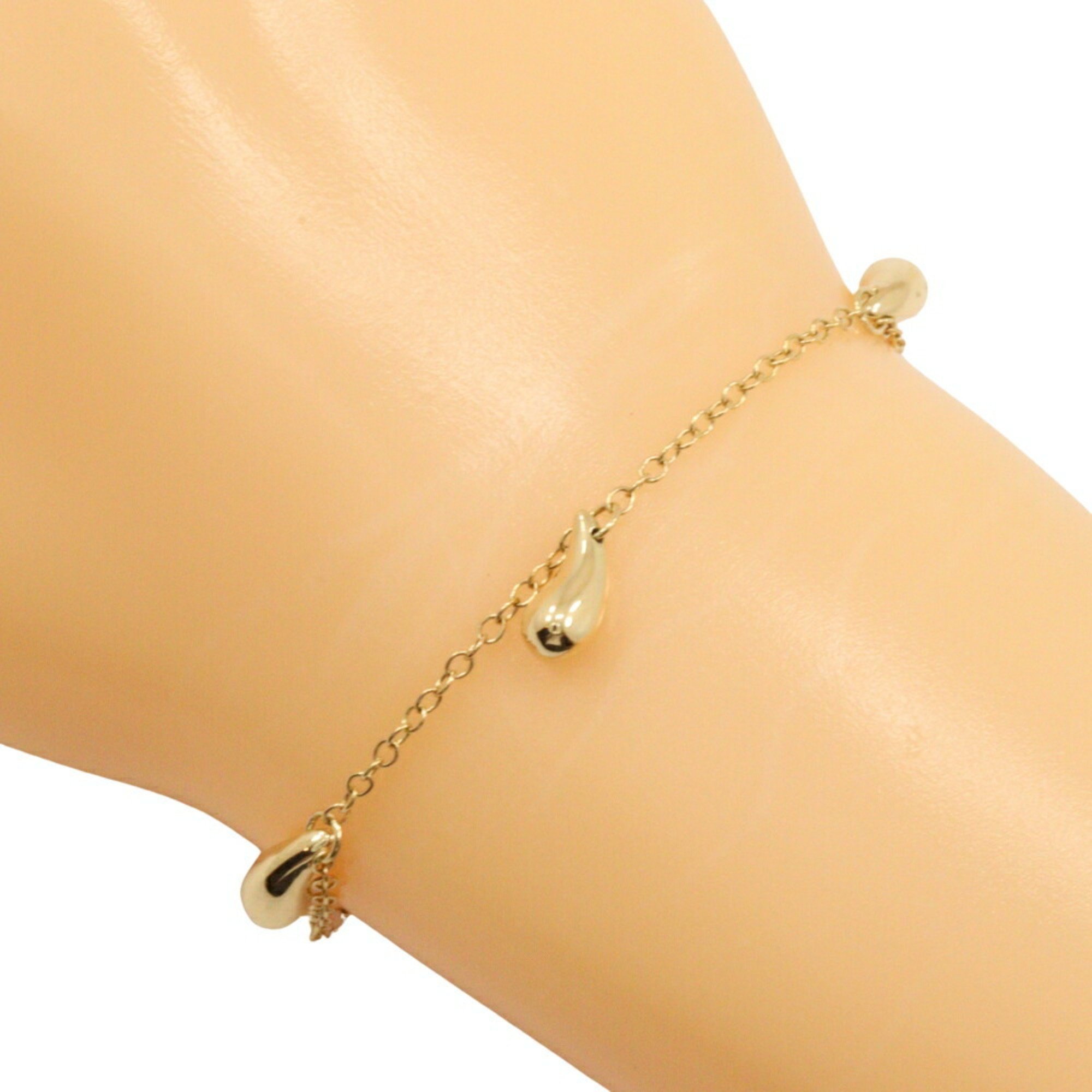 Tiffany TIFFANY&Co. Teardrop 5P Bracelet Elsa Peretti K18 Yellow Gold Approx. 8.3g Women's