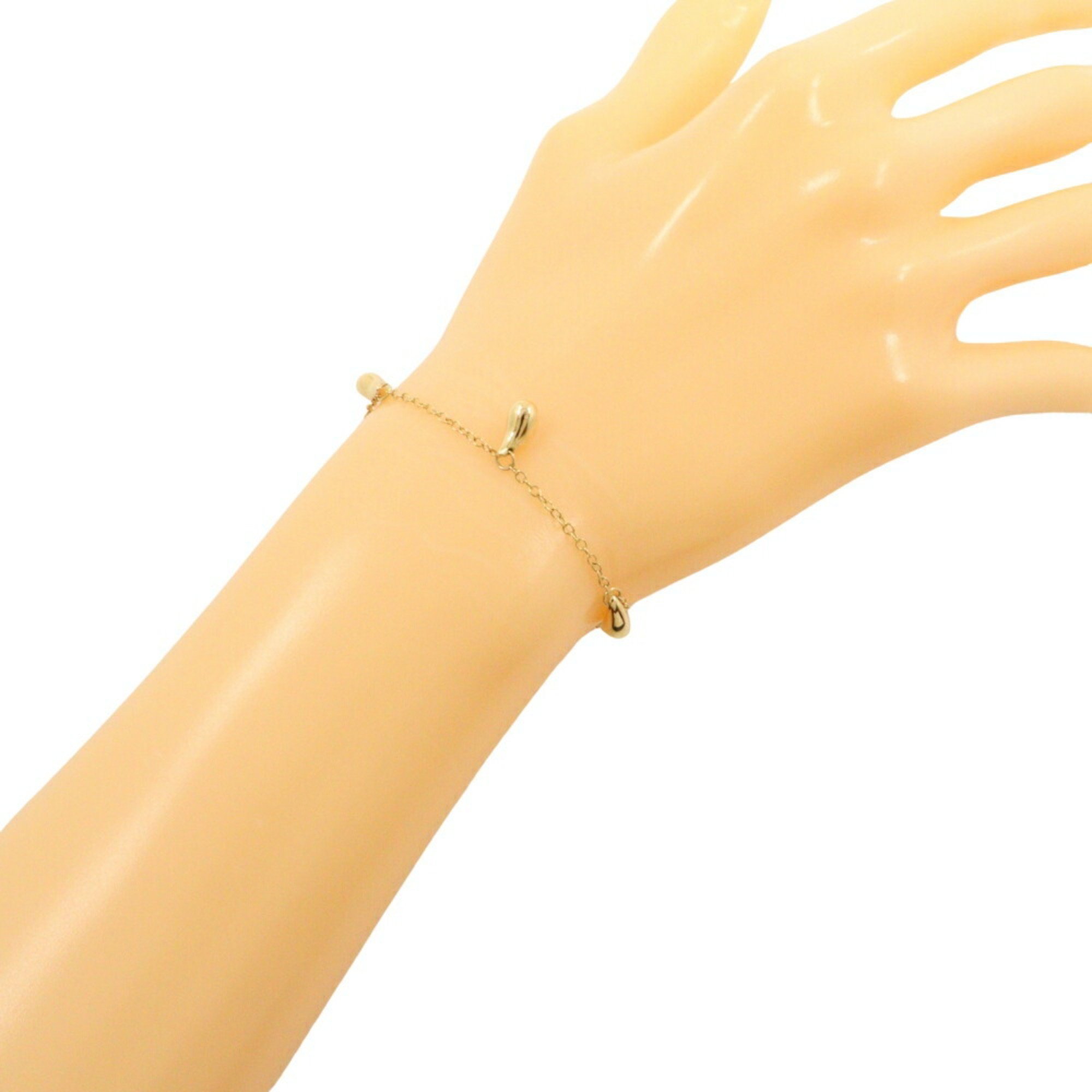 Tiffany TIFFANY&Co. Teardrop 5P Bracelet Elsa Peretti K18 Yellow Gold Approx. 8.3g Women's