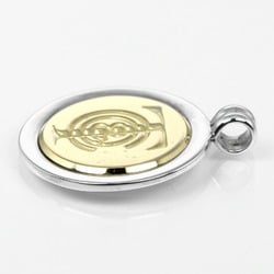 Tiffany TIFFANY&Co. T&C Coin Pendant Top Silver 925 K18YG Yellow Gold Approx. 10.7g