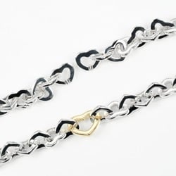 Tiffany & Co. Heart Link Necklace 925 Silver, 18K Yellow Gold, Approx. 73g