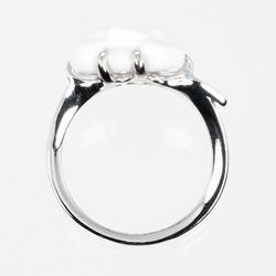 Chanel Camellia size 7 ring, K18WG white gold, ceramic, diamond, approx. 3.4g