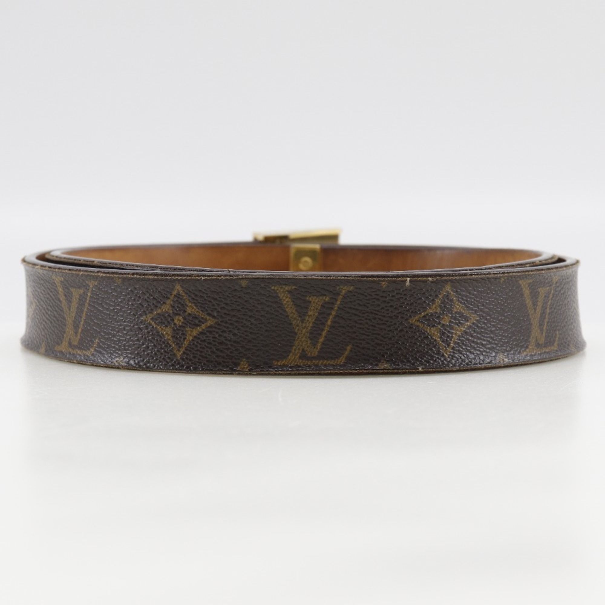 Louis Vuitton LOUIS VUITTON Ceinture Carre Belt M6800 Monogram Canvas 2002 Brown LB1002 Men's