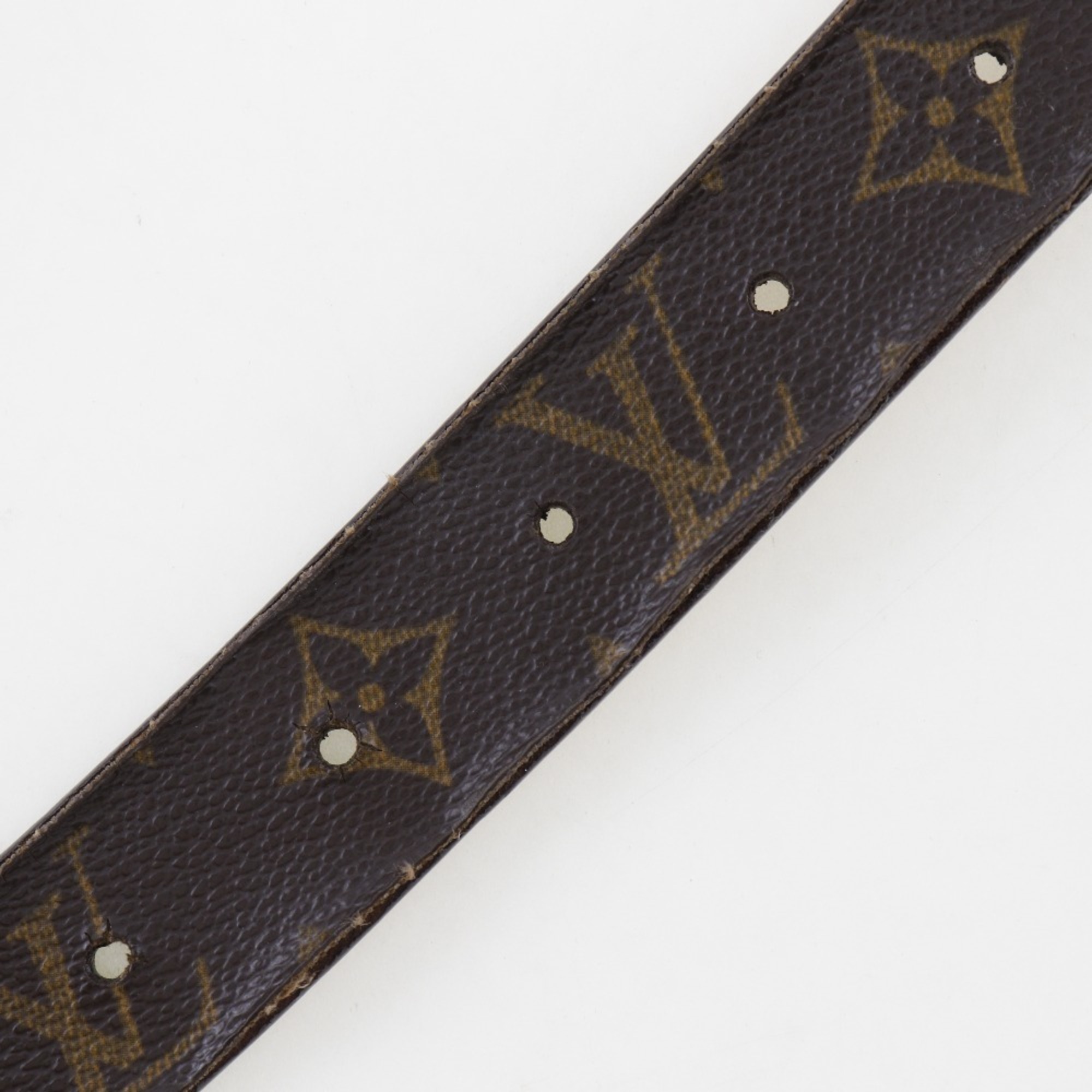 Louis Vuitton LOUIS VUITTON Ceinture Carre Belt M6800 Monogram Canvas 2002 Brown LB1002 Men's