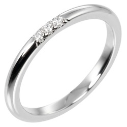 Tiffany TIFFANY & Co. Classic Band Size 9 Ring 2mm Model Pt950 Platinum 3P Diamond Approx. 3.15g