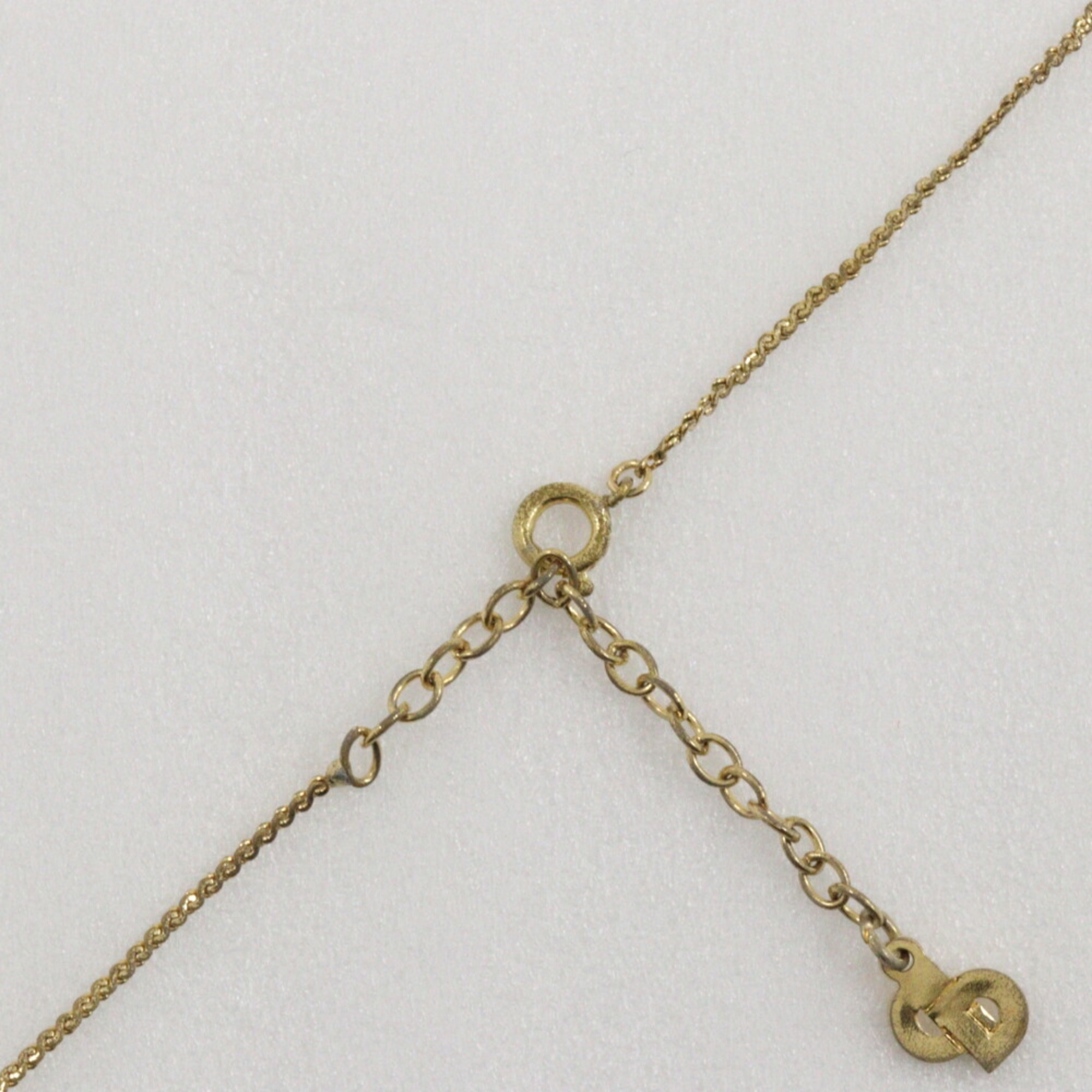 Christian Dior CD necklace, gold plated x rhinestones, made in Germany, approx. 4.2g, for women