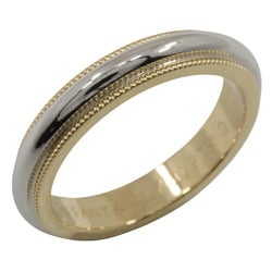 Tiffany & Co. Milgrain size 9 ring, Pt950 platinum x K18 yellow gold, approx. 5.4g, for women