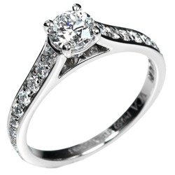 Van Cleef & Arpels Romance Solitaire Ring Size 8 0.41ct VVS1/D/3EX Pt950 Platinum Diamond