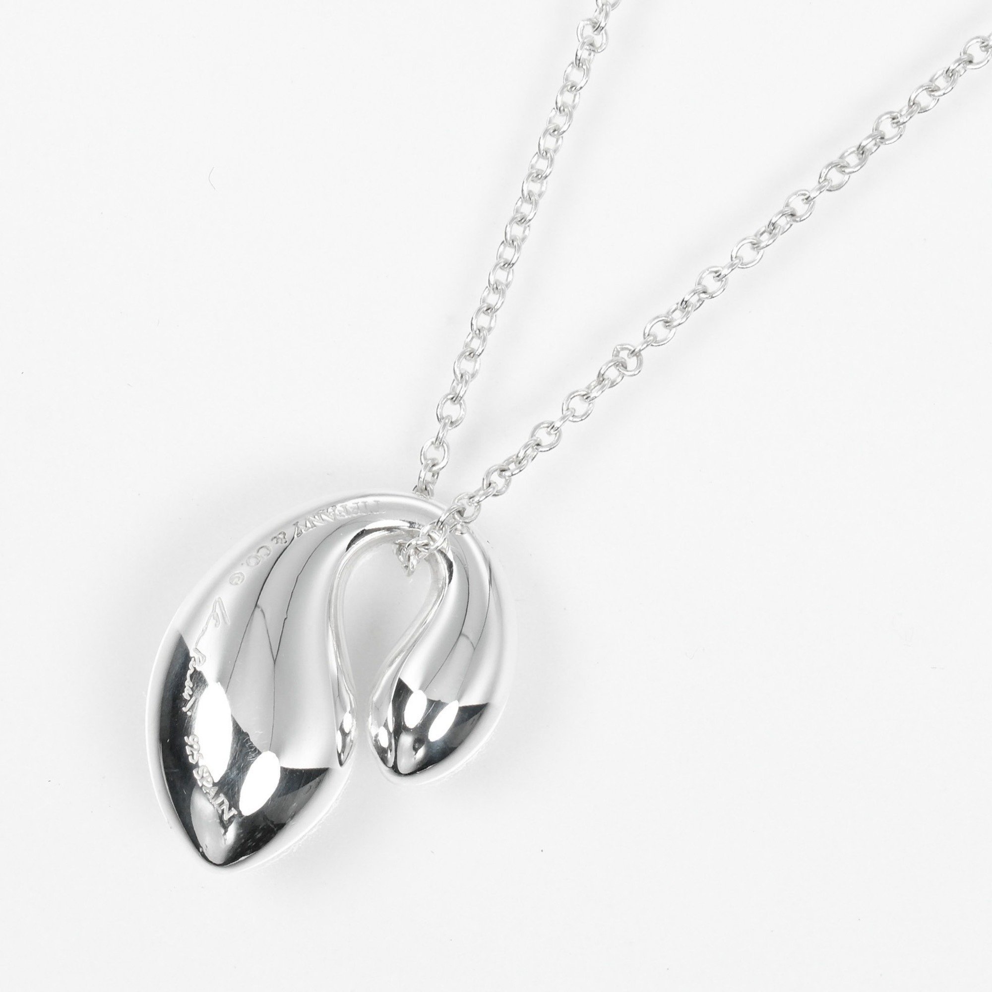 Tiffany TIFFANY&Co. Double Teardrop Necklace Silver 925 Approx. 5.6g