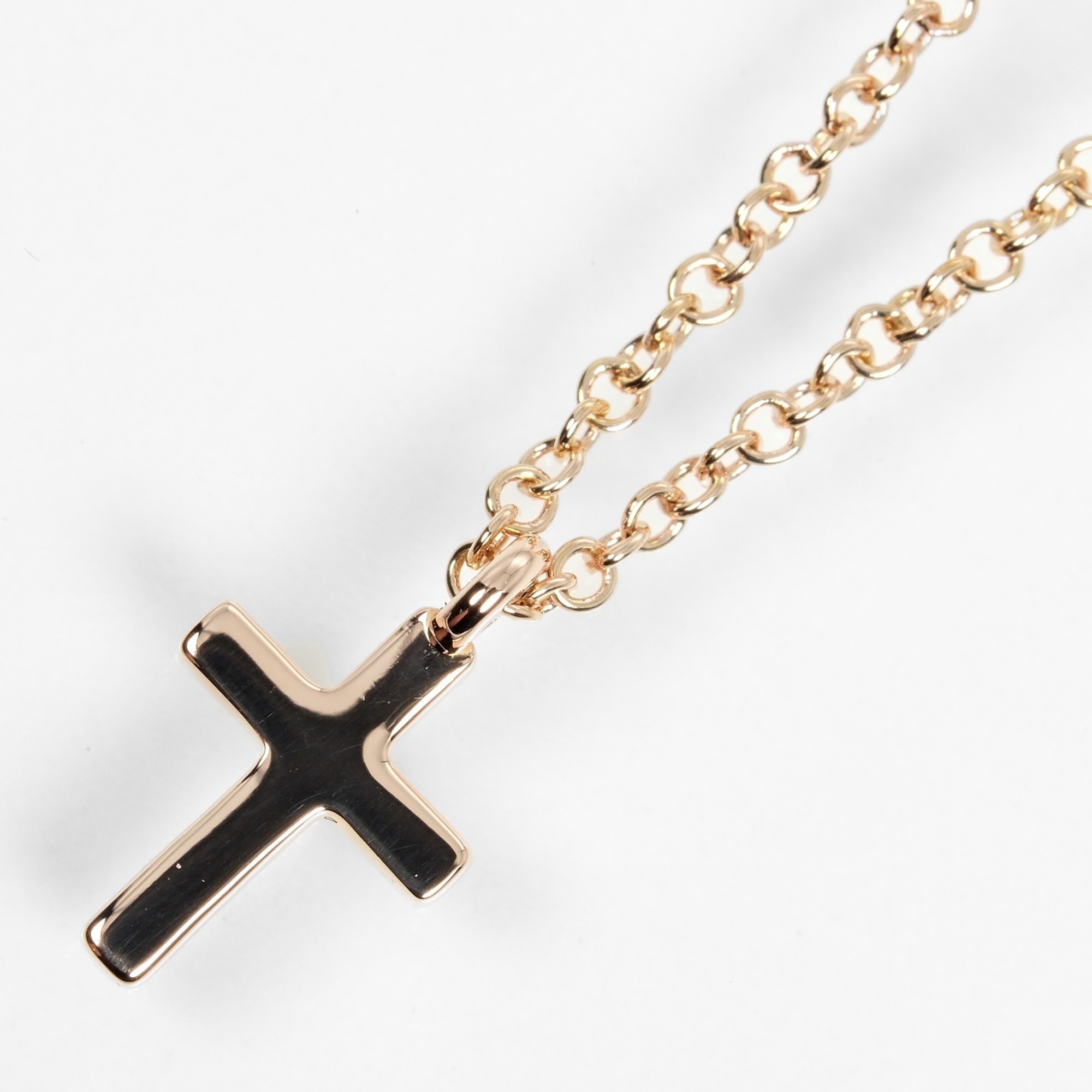 Tiffany TIFFANY&Co. Metro Cross Necklace K18PG Pink Gold Diamond Approx. 2g