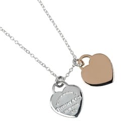 Tiffany TIFFANY&Co. Return to Double Heart Tag Necklace Silver 925 Rubedo Metal Approx. 2.8g