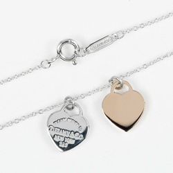 Tiffany TIFFANY&Co. Return to Double Heart Tag Necklace Silver 925 Rubedo Metal Approx. 2.8g