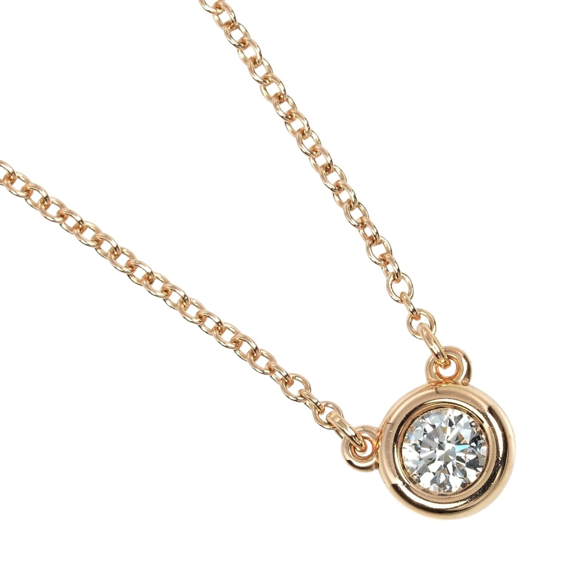 Tiffany TIFFANY&Co. By the Yard Necklace 0.14ct K18PG Pink Gold Diamond Approx. 2.5g