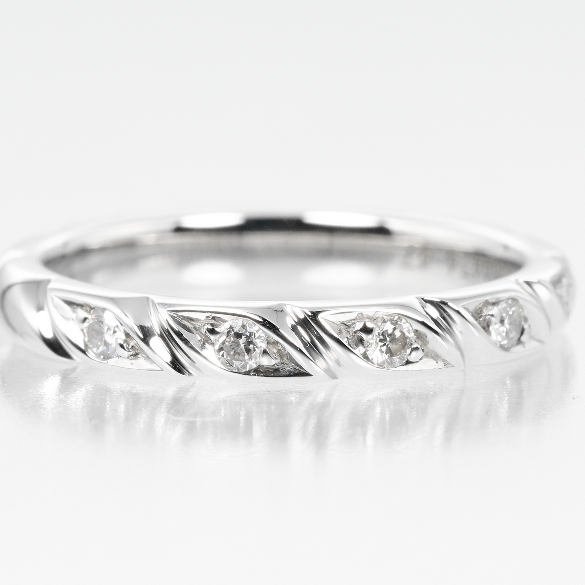 Chaumet Torsade size 7 ring, Pt950 platinum, 8P diamonds, approx. 3.5g