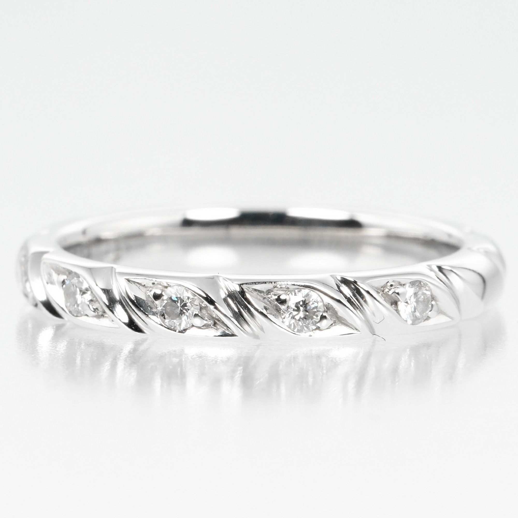 Chaumet Torsade size 7 ring, Pt950 platinum, 8P diamonds, approx. 3.5g