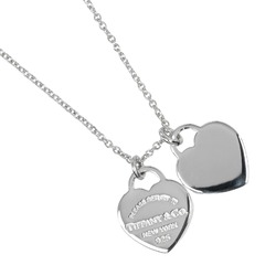 Tiffany & Co. Return to Double Heart Tag Necklace Silver 925 Approx. 3g