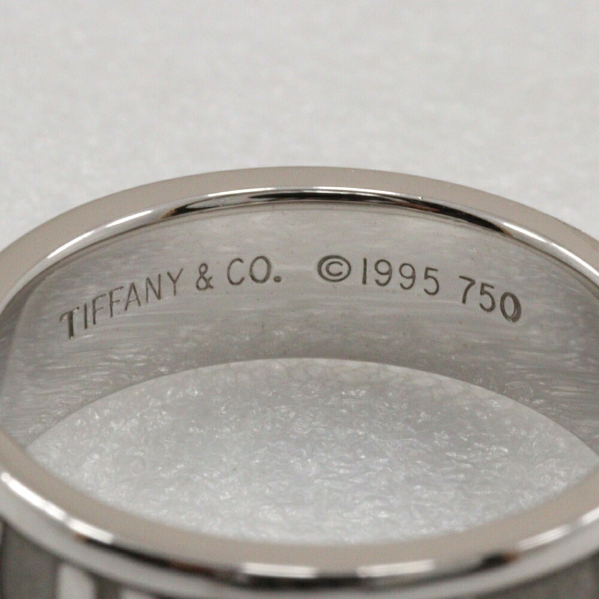 Tiffany & Co. Atlas ring, size 10.5, 3P diamond, K18 white gold x approx. 6.6g, ring for women