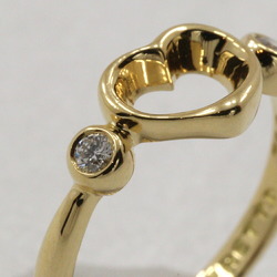 Tiffany & Co. Heart Ring Size 6 Elsa Peretti 2P Diamond K18 Yellow Gold x Approx. 2.3g Open Women's