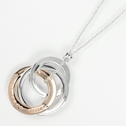 Tiffany TIFFANY&Co. 1837 Interlocking Circle Necklace Silver 925 Rubedo Metal Approx. 5g