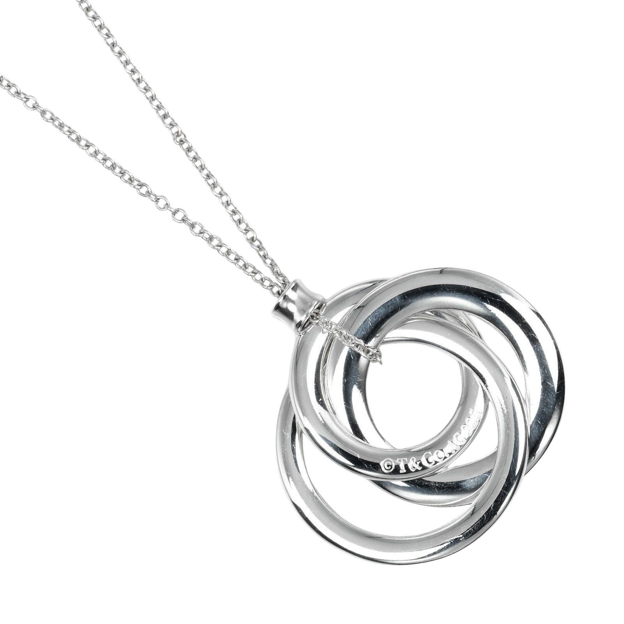 Tiffany TIFFANY&Co. 1837 Interlocking Circle Necklace Silver 925 Approx. 5.1g