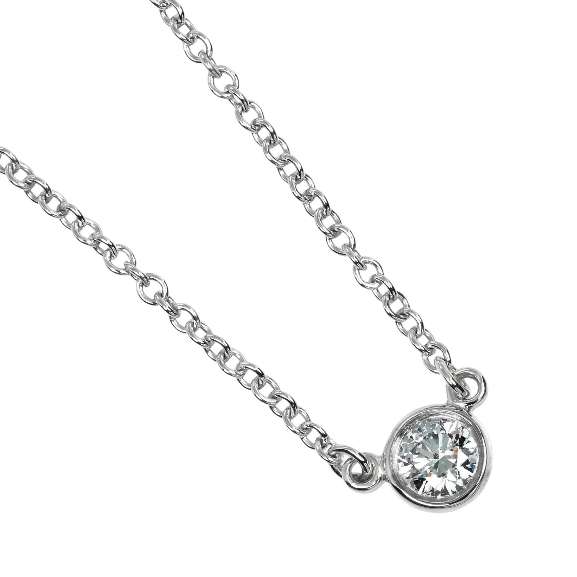 Tiffany TIFFANY & Co. By the Yard Necklace Top width 3.9mm Pt950 Platinum Diamond Approx. 2.4g