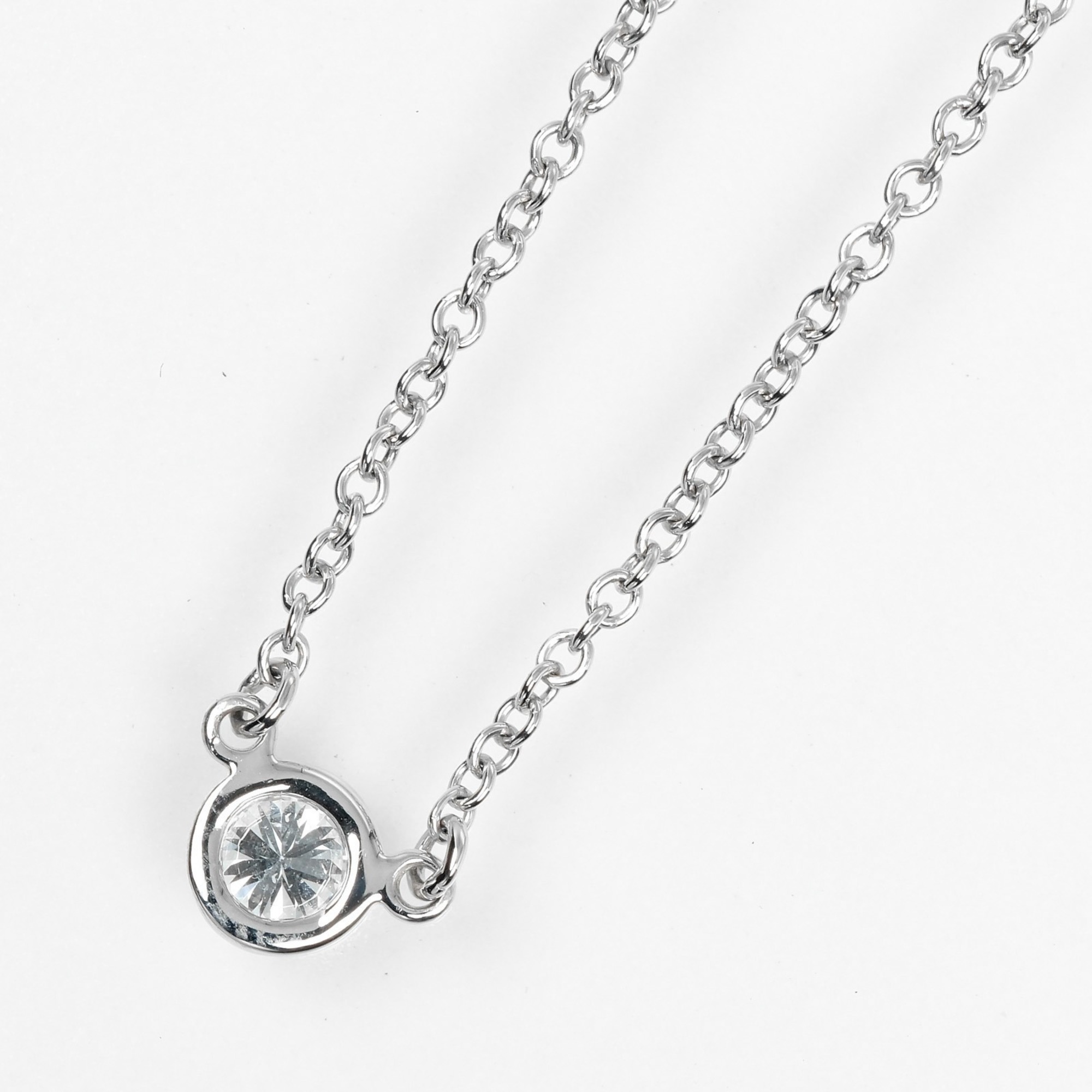 Tiffany TIFFANY & Co. By the Yard Necklace Top width 3.9mm Pt950 Platinum Diamond Approx. 2.4g