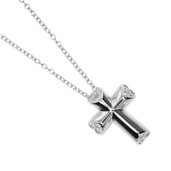 Tiffany TIFFANY&Co. Tenderness Cross Necklace K18WG White Gold Diamond Approx. 3.8g