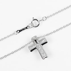 Tiffany TIFFANY&Co. Tenderness Cross Necklace K18WG White Gold Diamond Approx. 3.8g