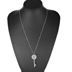 Tiffany TIFFANY&Co. Petal Key Necklace Pt950 Platinum K18WG White Gold Diamond Approx. 14.2g