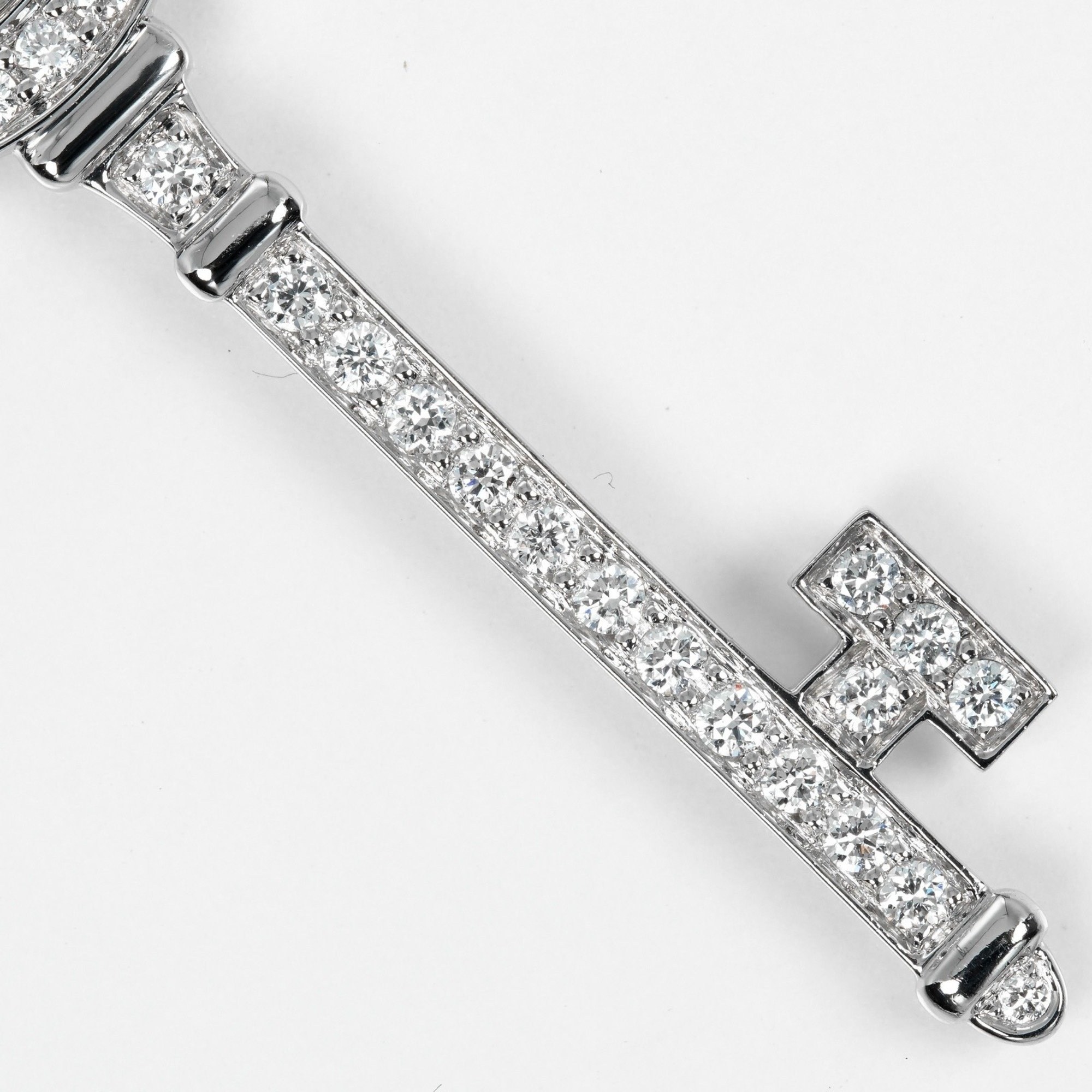 Tiffany TIFFANY&Co. Petal Key Necklace Pt950 Platinum K18WG White Gold Diamond Approx. 14.2g