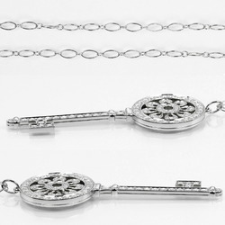 Tiffany TIFFANY&Co. Petal Key Necklace Pt950 Platinum K18WG White Gold Diamond Approx. 14.2g