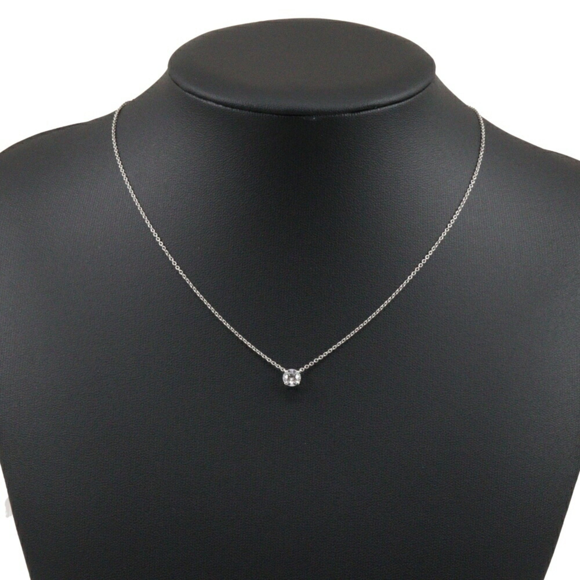 Harry Winston HARRY WINSTON Round Solitaire Necklace Pt950 Platinum x Diamond Approx. 2.5g Ladies