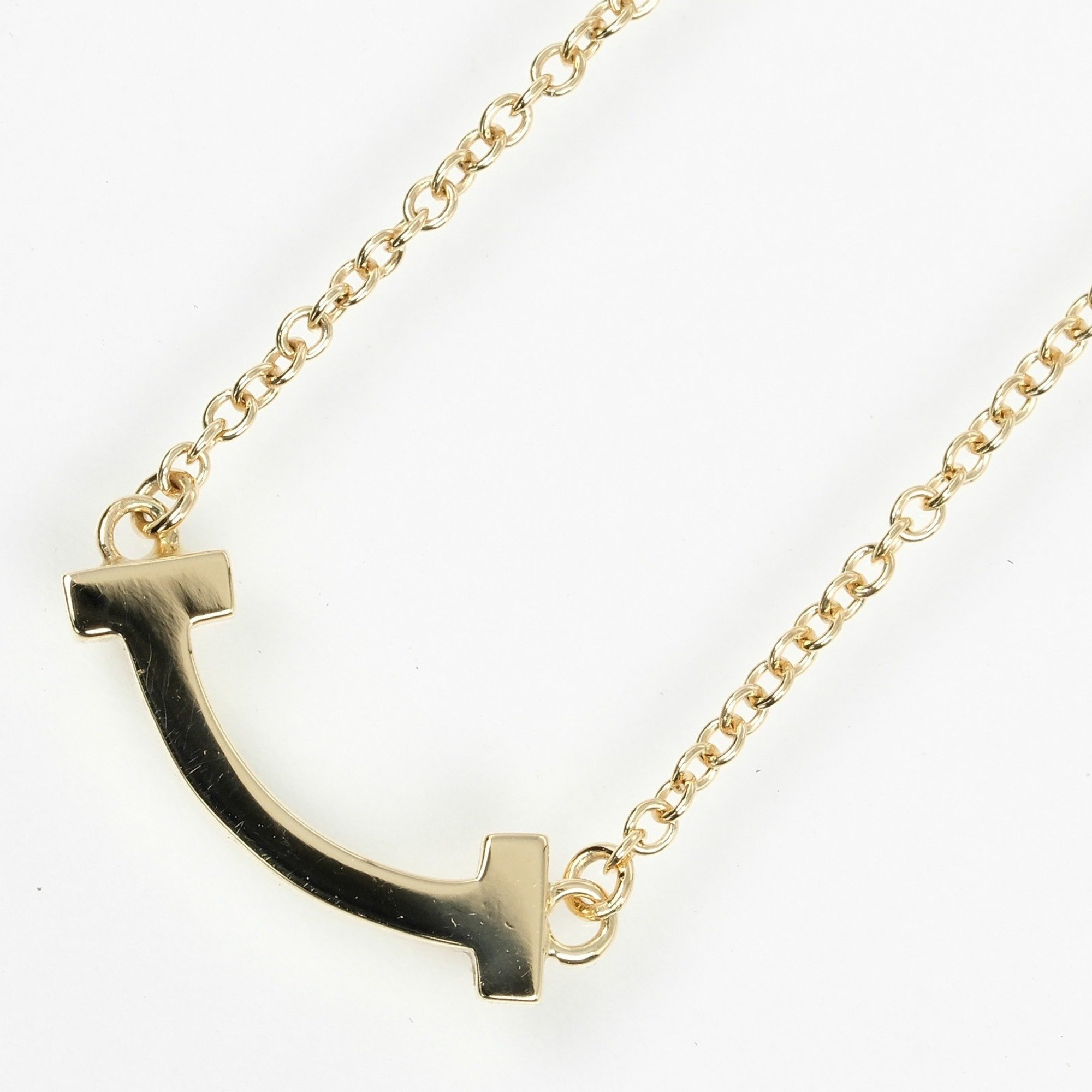 Tiffany TIFFANY&Co. T Smile Necklace K18YG Yellow Gold Approx. 2.38g