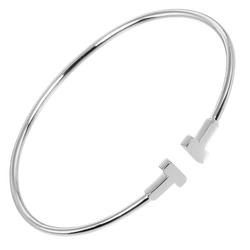 Tiffany TIFFANY&Co. T-Wire Narrow Bangle K18WG White Gold Approx. 5.2g