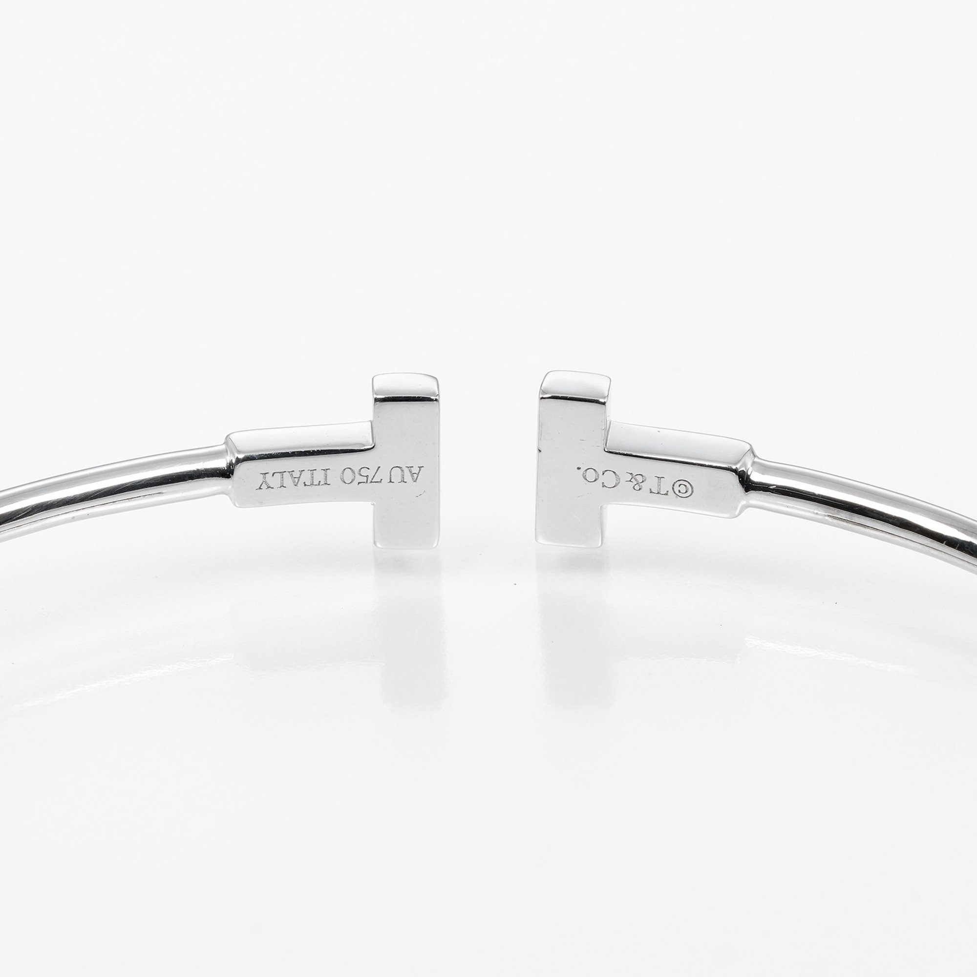 Tiffany TIFFANY&Co. T-Wire Narrow Bangle K18WG White Gold Approx. 5.2g