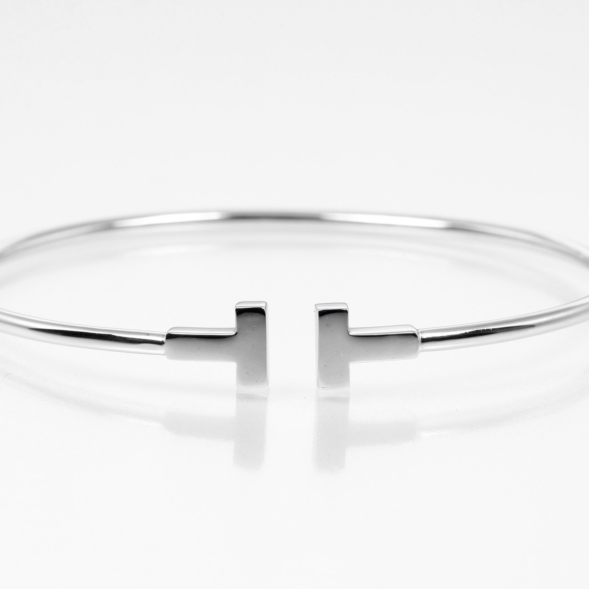 Tiffany TIFFANY&Co. T-Wire Narrow Bangle K18WG White Gold Approx. 5.2g