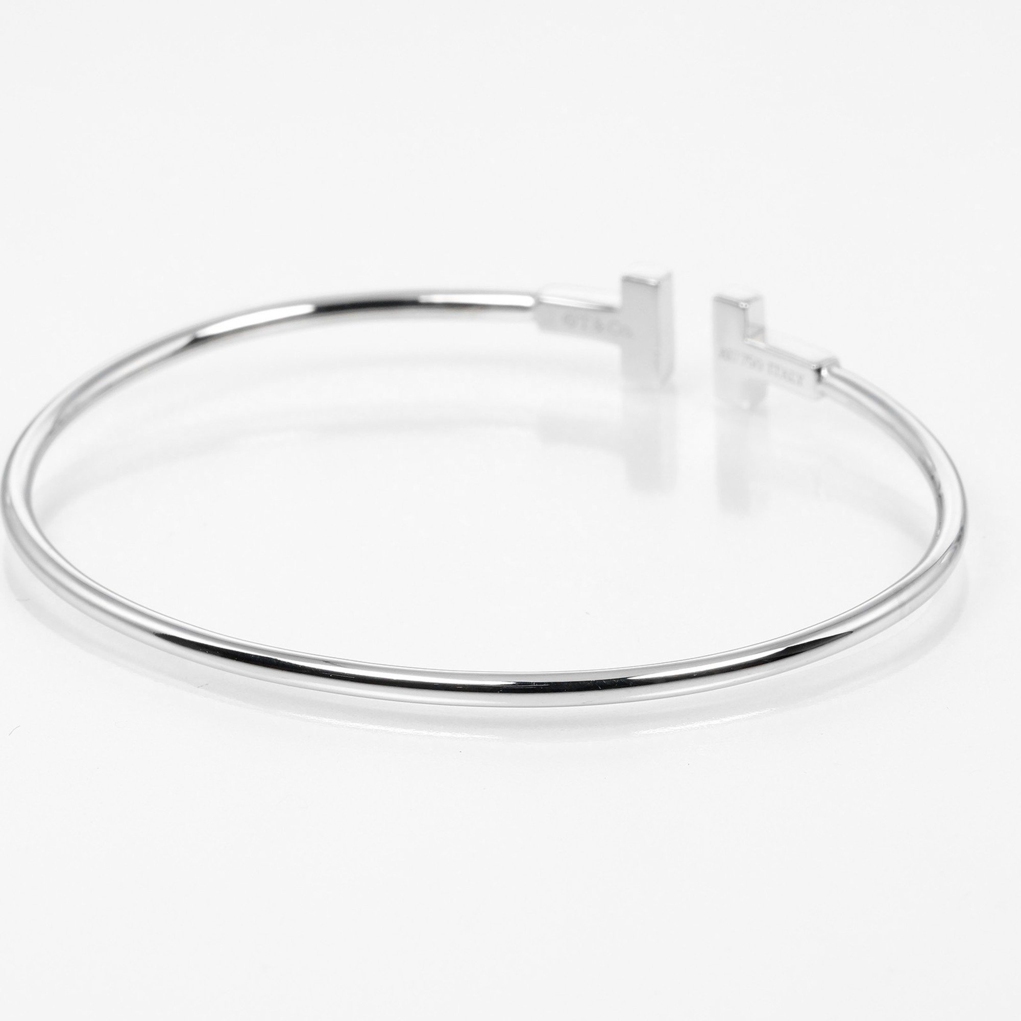 Tiffany TIFFANY&Co. T-Wire Narrow Bangle K18WG White Gold Approx. 5.2g