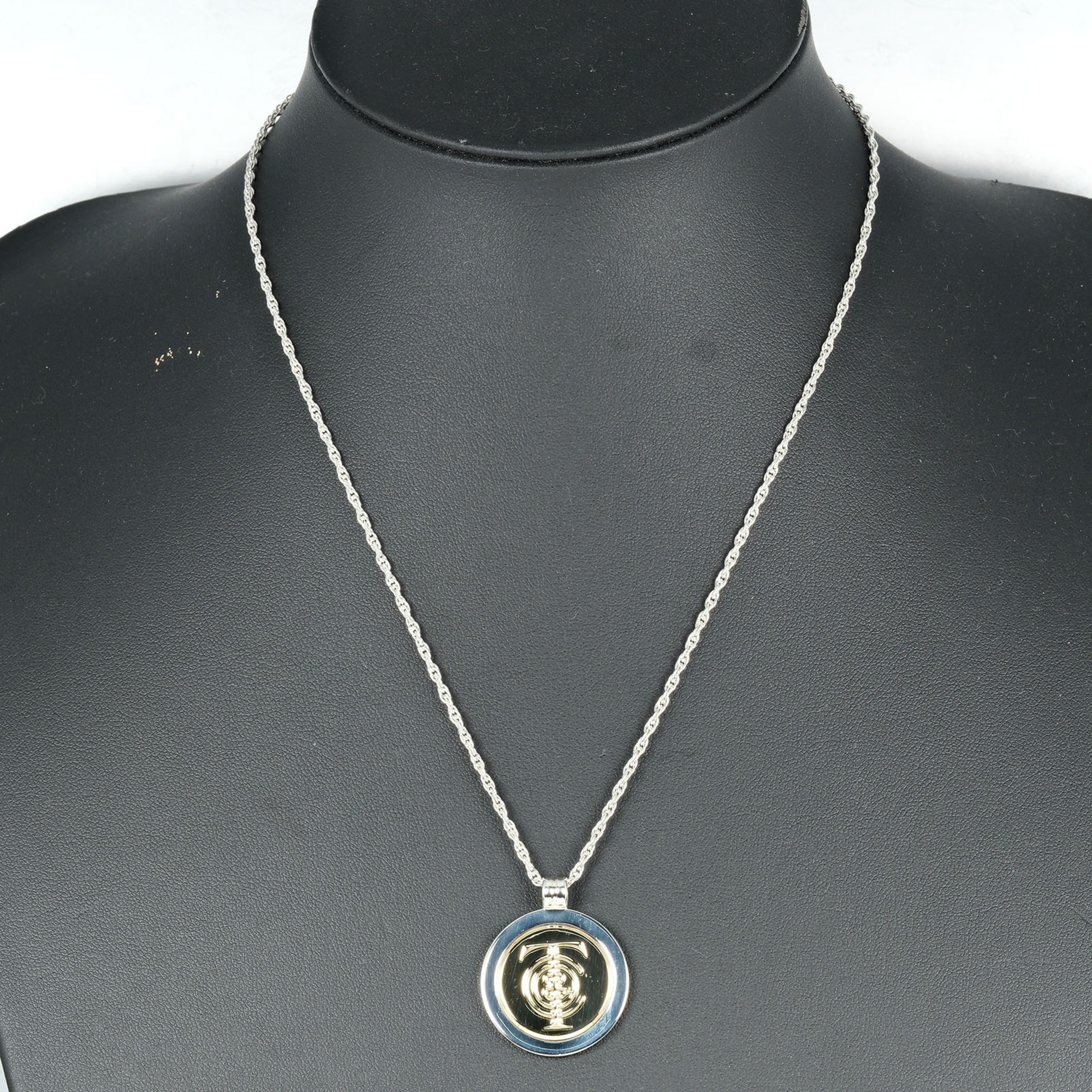 Tiffany TIFFANY&Co. T&C Coin Necklace Silver 925 K18YG Yellow Gold Approx. 14.3g