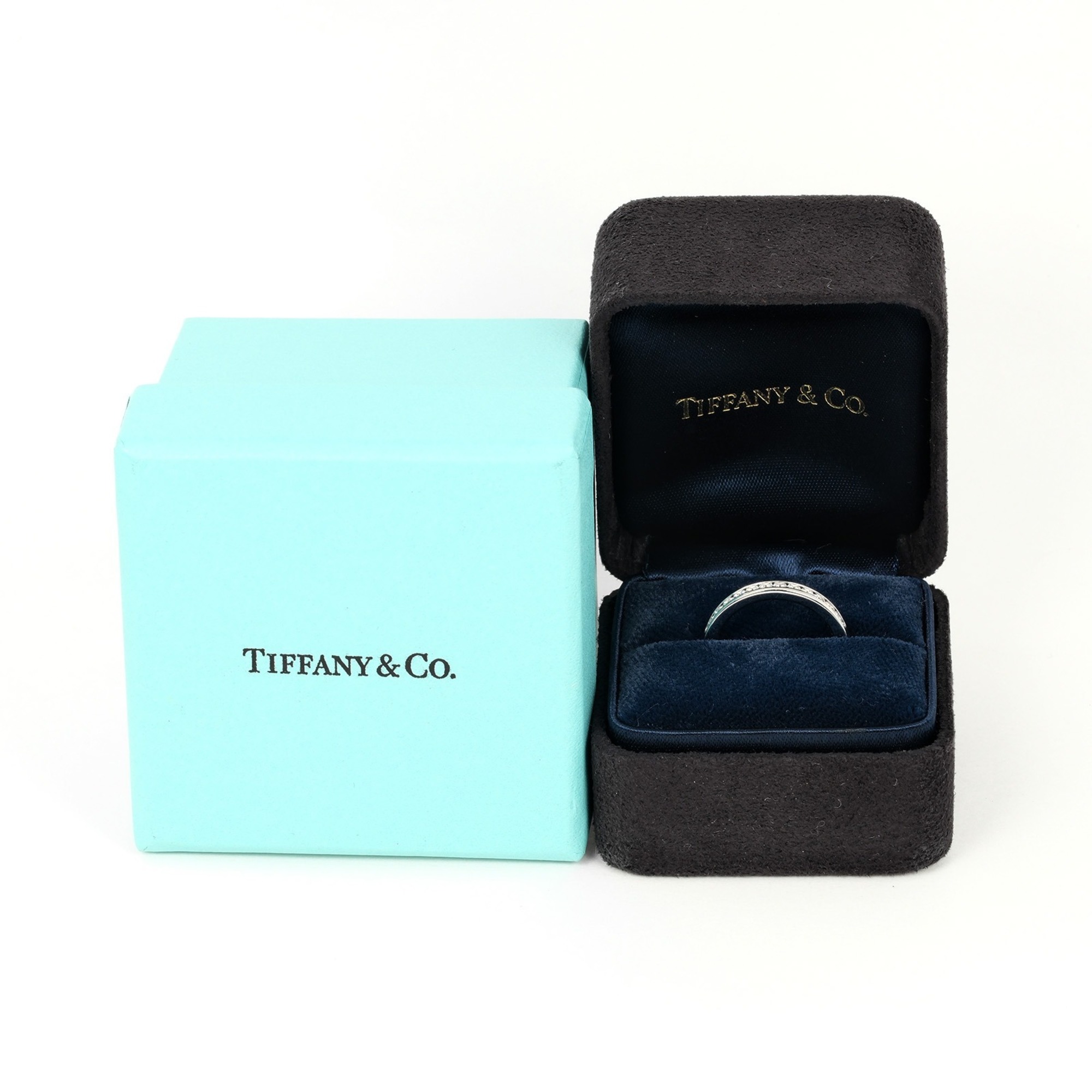 Tiffany TIFFANY&Co. Setting Half Circle Size 6 Ring 2.5mm Model Pt950 Platinum Diamond Approx. 3.5g