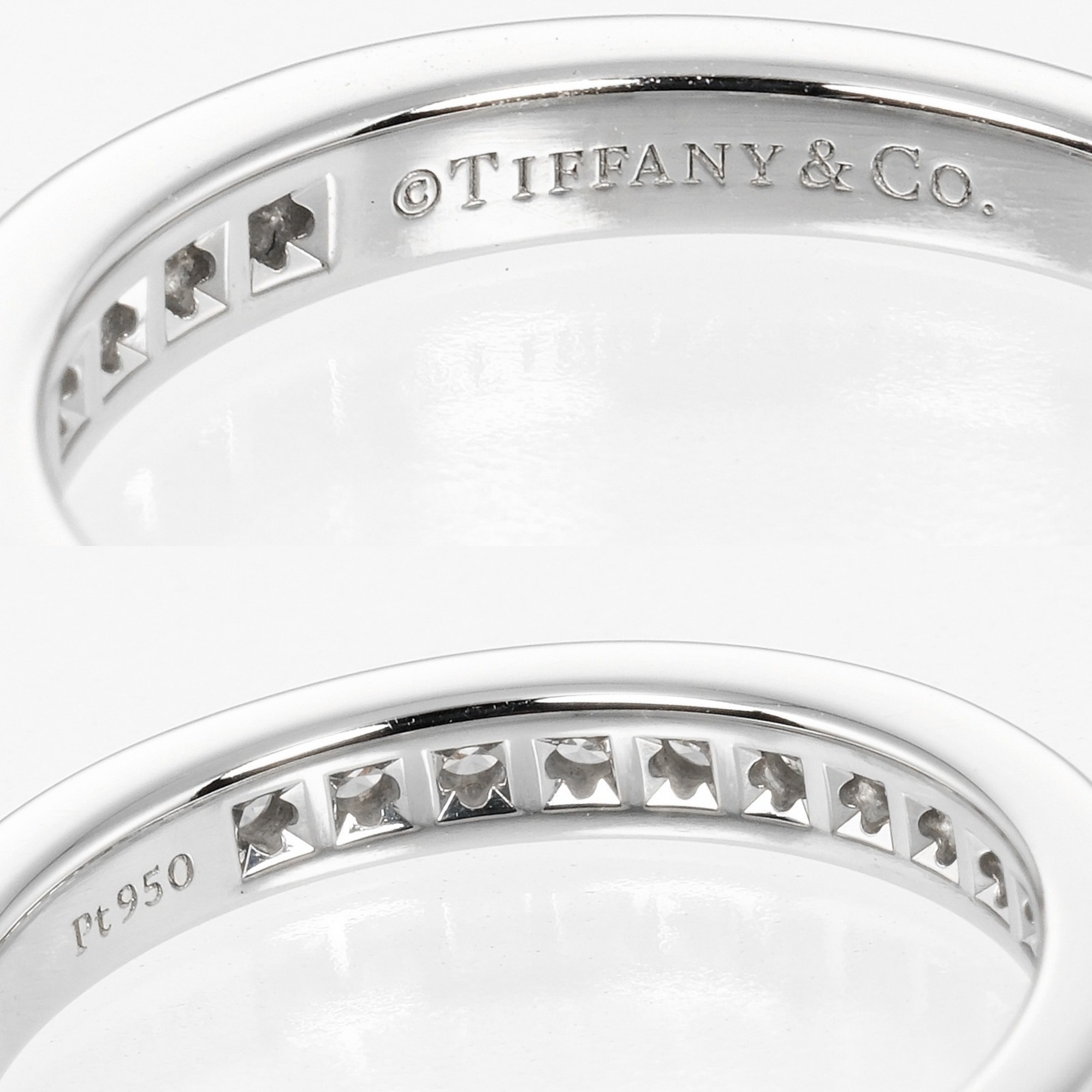 Tiffany TIFFANY&Co. Setting Half Circle Size 6 Ring 2.5mm Model Pt950 Platinum Diamond Approx. 3.5g