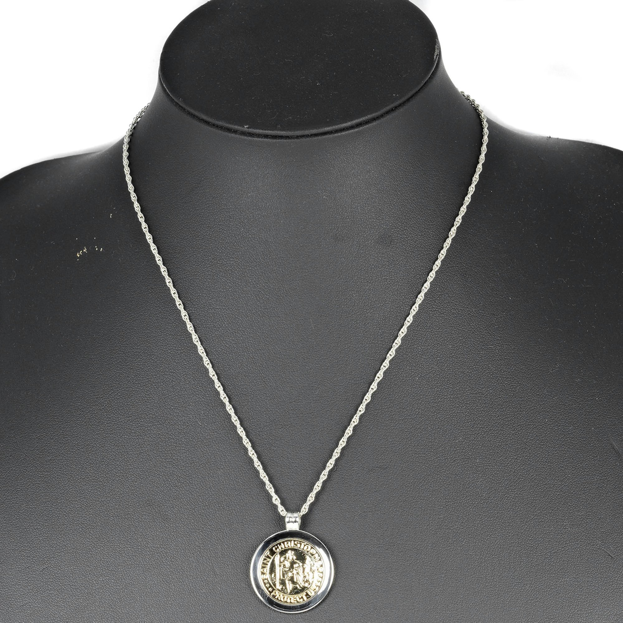 Tiffany TIFFANY&Co. St. Christopher Necklace Silver 925 K18YG Yellow Gold Approx. 14.4g