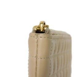 CELINE Coin Case C Charm Card Pouch Calf Beige Stitch Gold Quilted Nude 10B823BFL.03ND Men's Women's