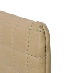 CELINE Coin Case C Charm Card Pouch Calf Beige Stitch Gold Quilted Nude 10B823BFL.03ND Men's Women's