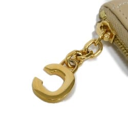 CELINE Coin Case C Charm Card Pouch Calf Beige Stitch Gold Quilted Nude 10B823BFL.03ND Men's Women's