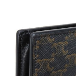 CELINE Triomphe Bifold Wallet Foil Stamp Khaki Coin Case Black 10C872BQB.38NO Men's