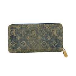 LOUIS VUITTON M95341 Zippy Wallet Round Monogram Denim Long Blue Unisex