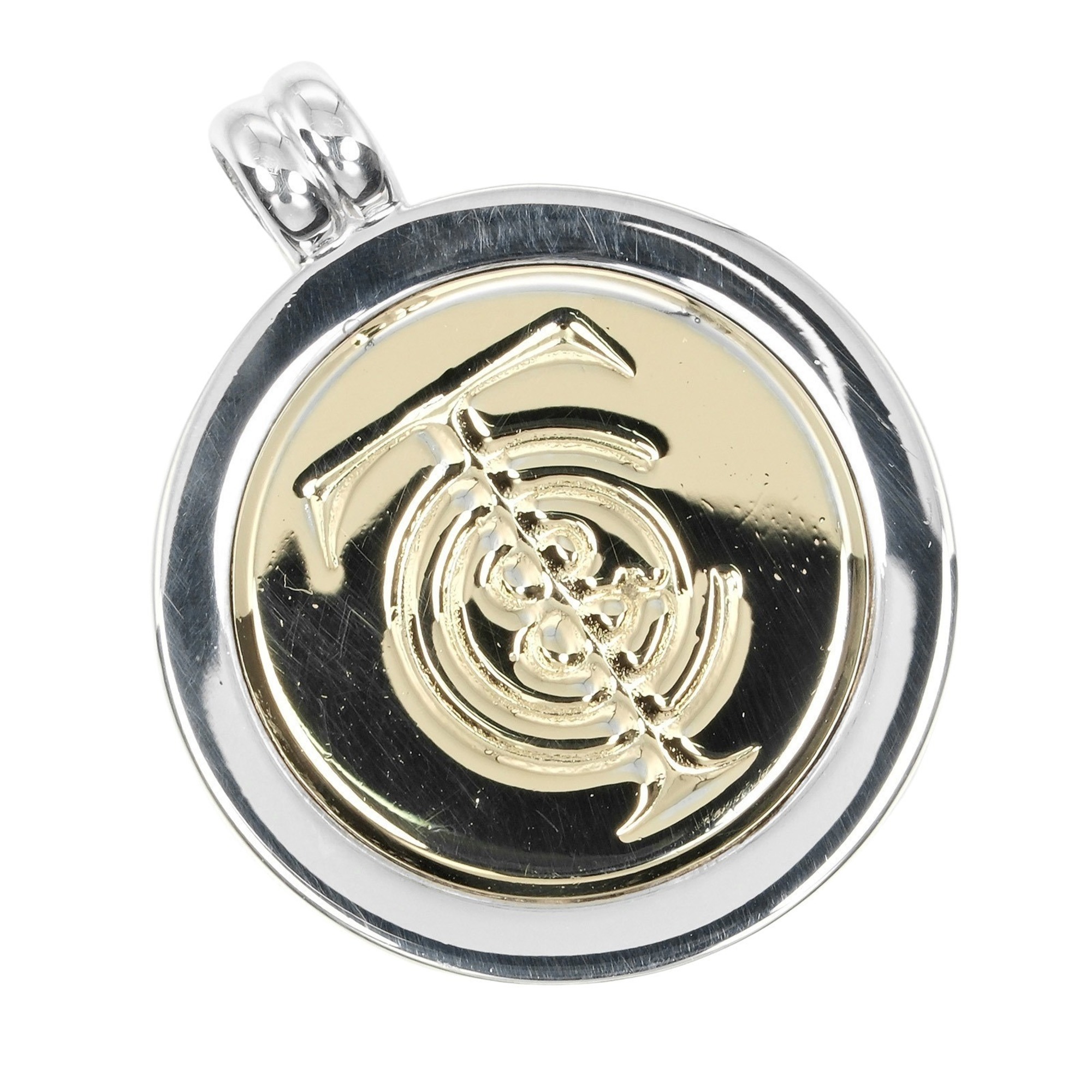 Tiffany TIFFANY&Co. T&C Coin Pendant Top Silver 925 K18YG Yellow Gold Approx. 11g