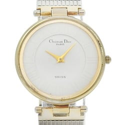 Christian Dior Watch 4715032 Stainless Steel x Gold Plated Quartz Analog Display White Dial Men's